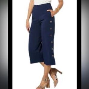 White House Black Market Dark Blue Wide Leg Pants